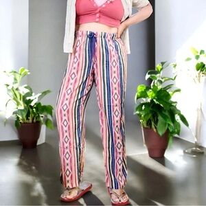 Coldwater Creek 100% rayon boho southwestern wide leg high waist pants 2X‎